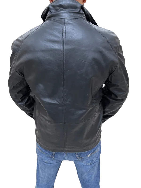 100% Top Grain Leather Double Zipper Jacket C11