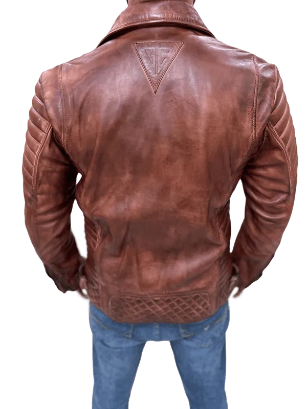 100% Top Grain Leather  Lapel  Jacket C4