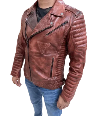 100% Top Grain Leather  Lapel  Jacket C4