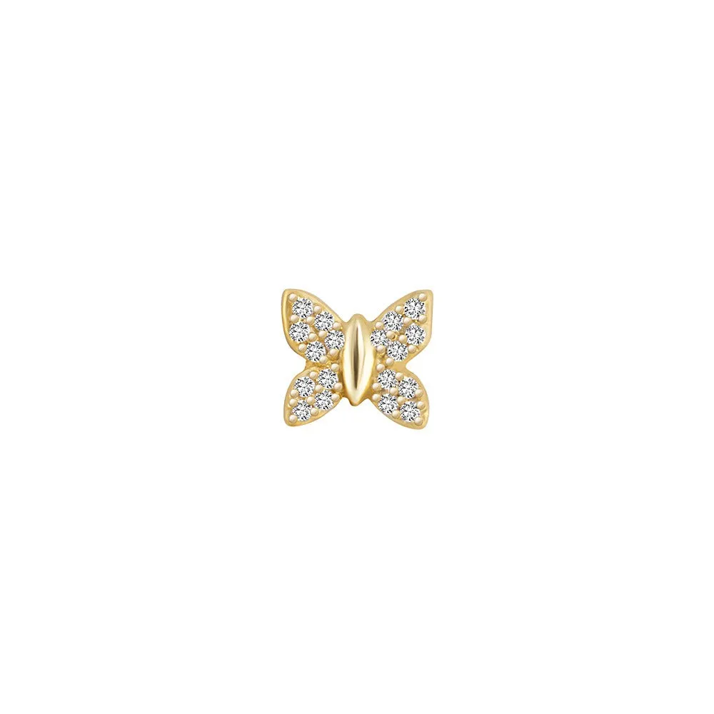 14k Skinny Butterfly Charm (yellow)