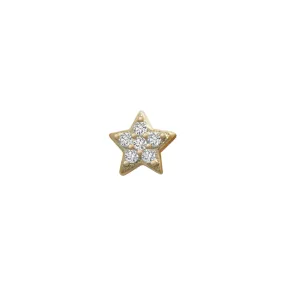 14k Skinny Silver Star Charm (yellow)