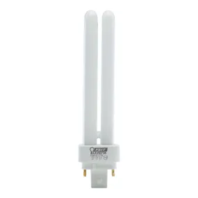 18W Soft White (2700K) G24q-2 Base Double Twin Tube Compact Fluorescent PL Bulb