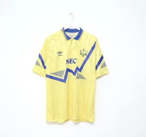 1990/92 EVERTON Vintage Umbro Away Football Shirt Jersey (L)