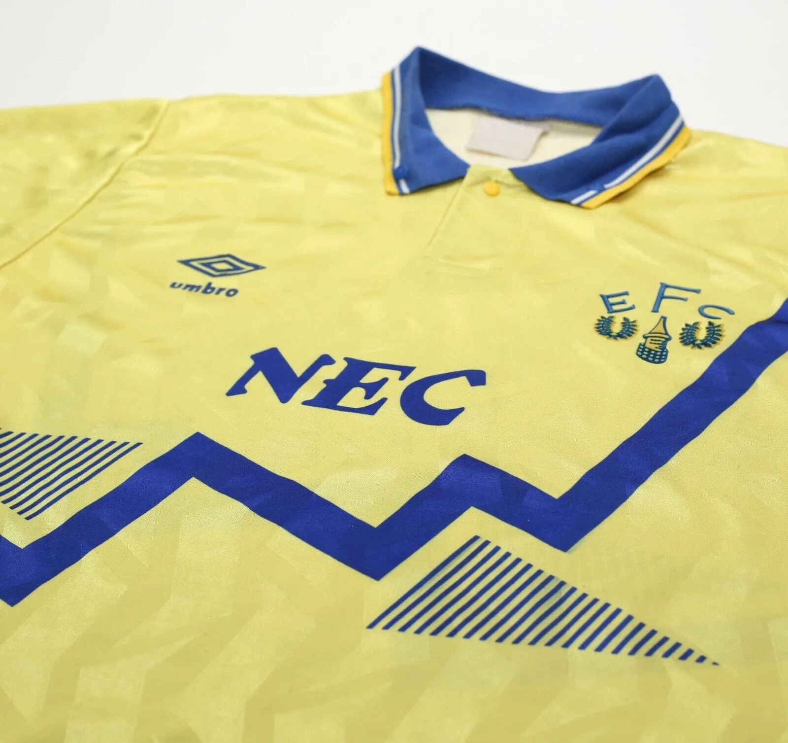 1990/92 EVERTON Vintage Umbro Away Football Shirt Jersey (L)