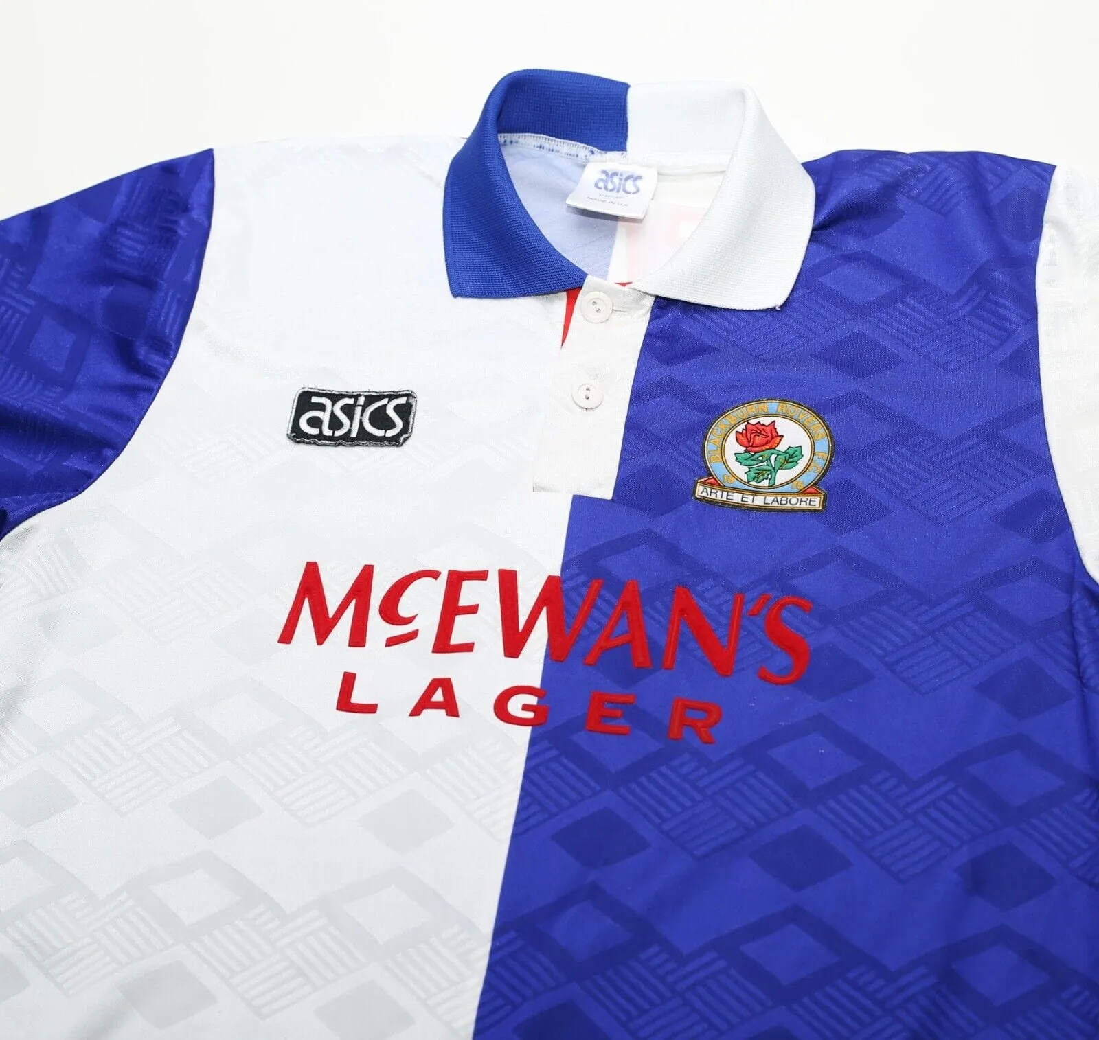 1992/94 SHEARER #9 Blackburn Rovers Vintage Asics Home Football Shirt (M/L)