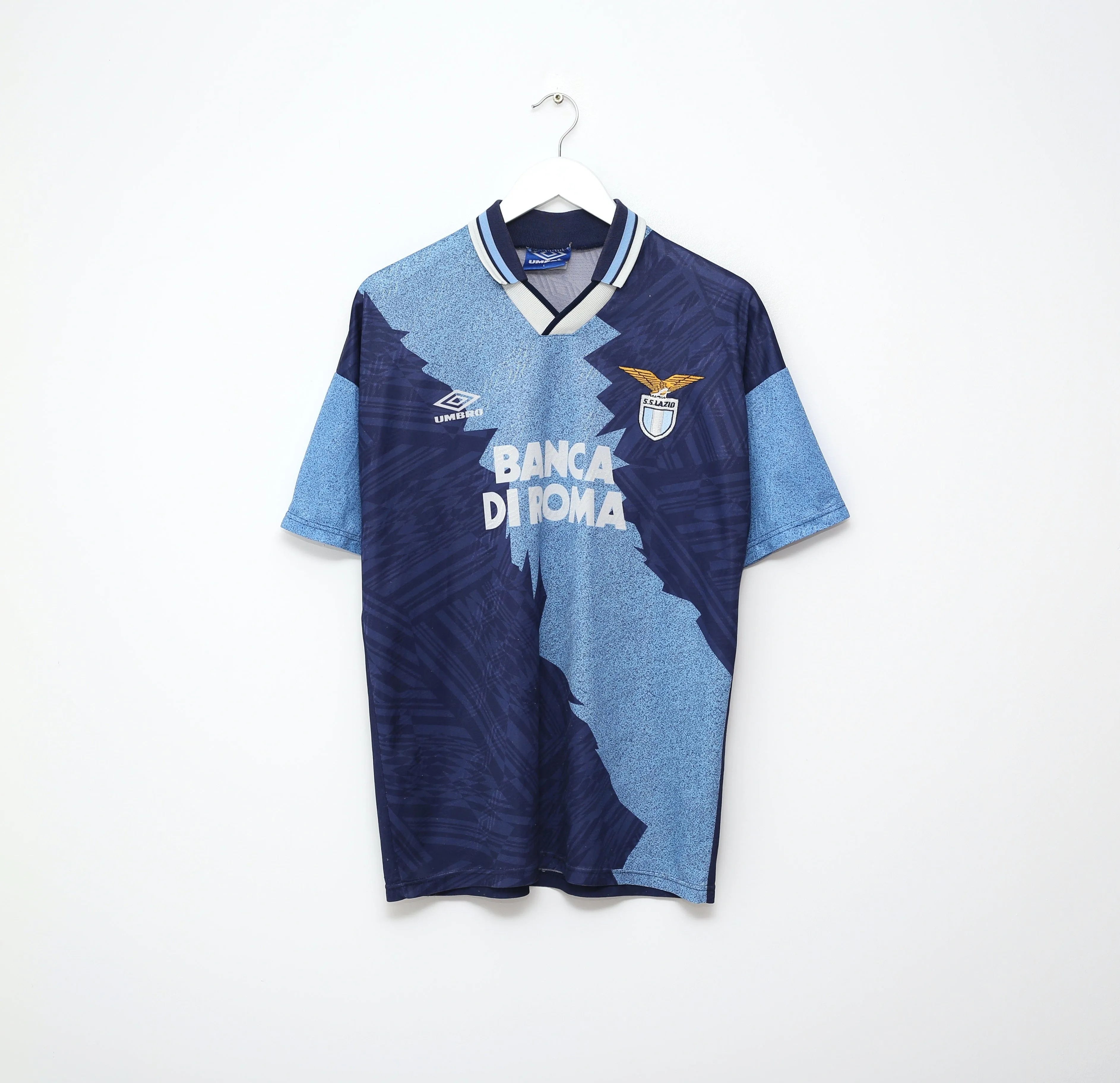 1994/96 SS LAZIO Vintage Umbro Football Away Shirt (L) Gascoigne Era