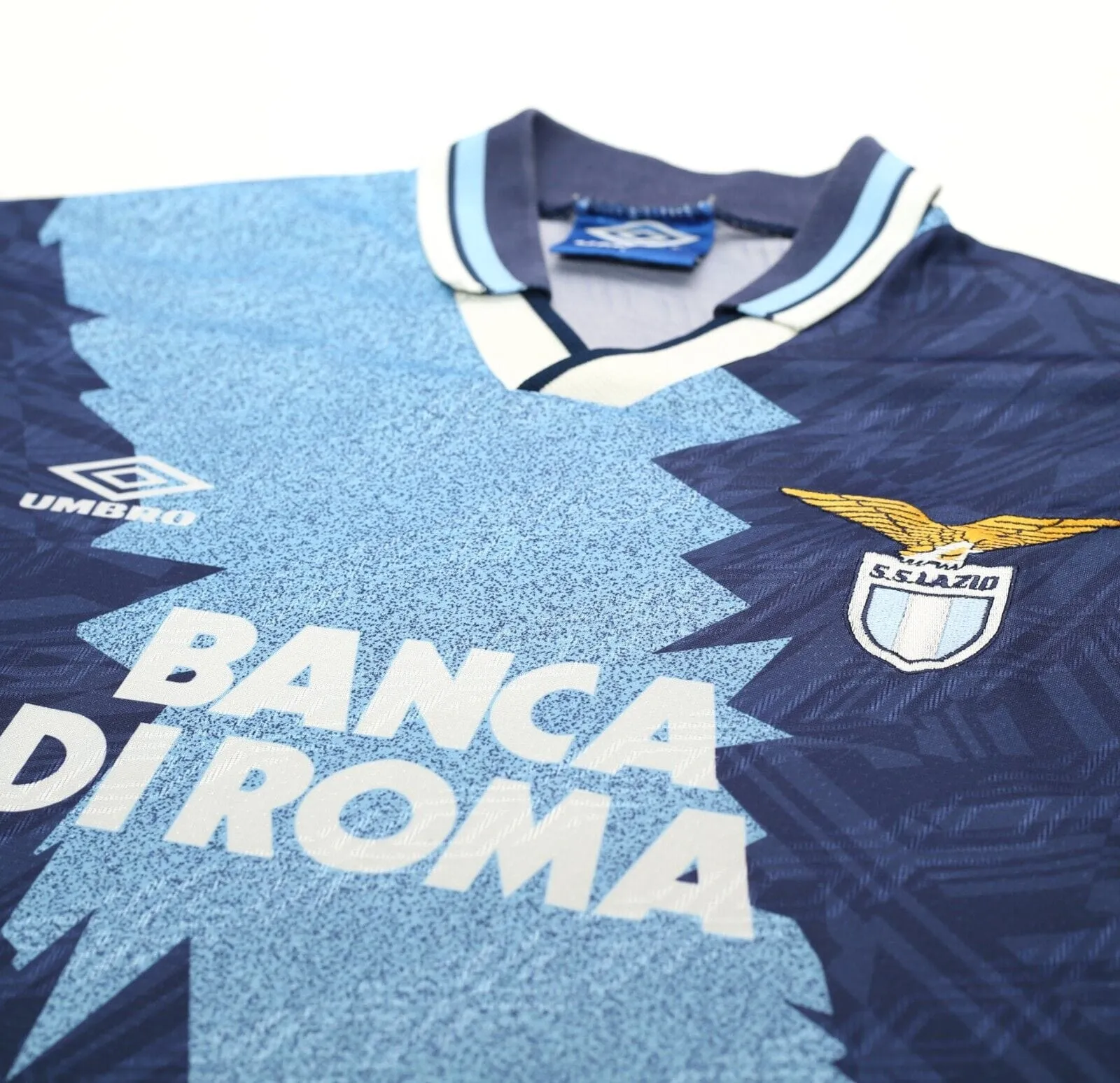 1994/96 SS LAZIO Vintage Umbro Football Away Shirt (L) Gascoigne Era