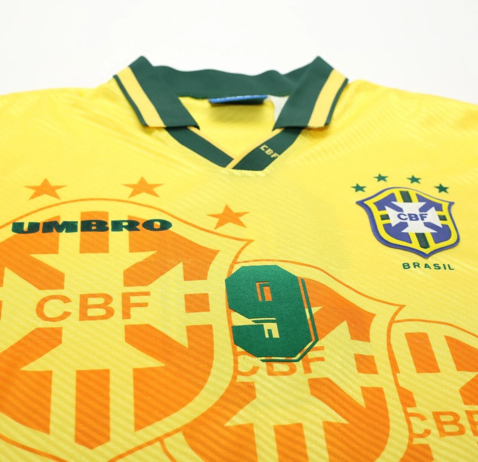 1994/97 RONALDO #9 Brazil Vintage Umbro Home Football Shirt Jersey (L) Umbro Cup