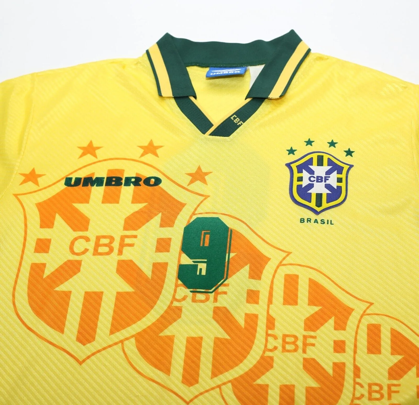 1994/97 RONALDO #9 Brazil Vintage Umbro Home Football Shirt Jersey (L) Umbro Cup