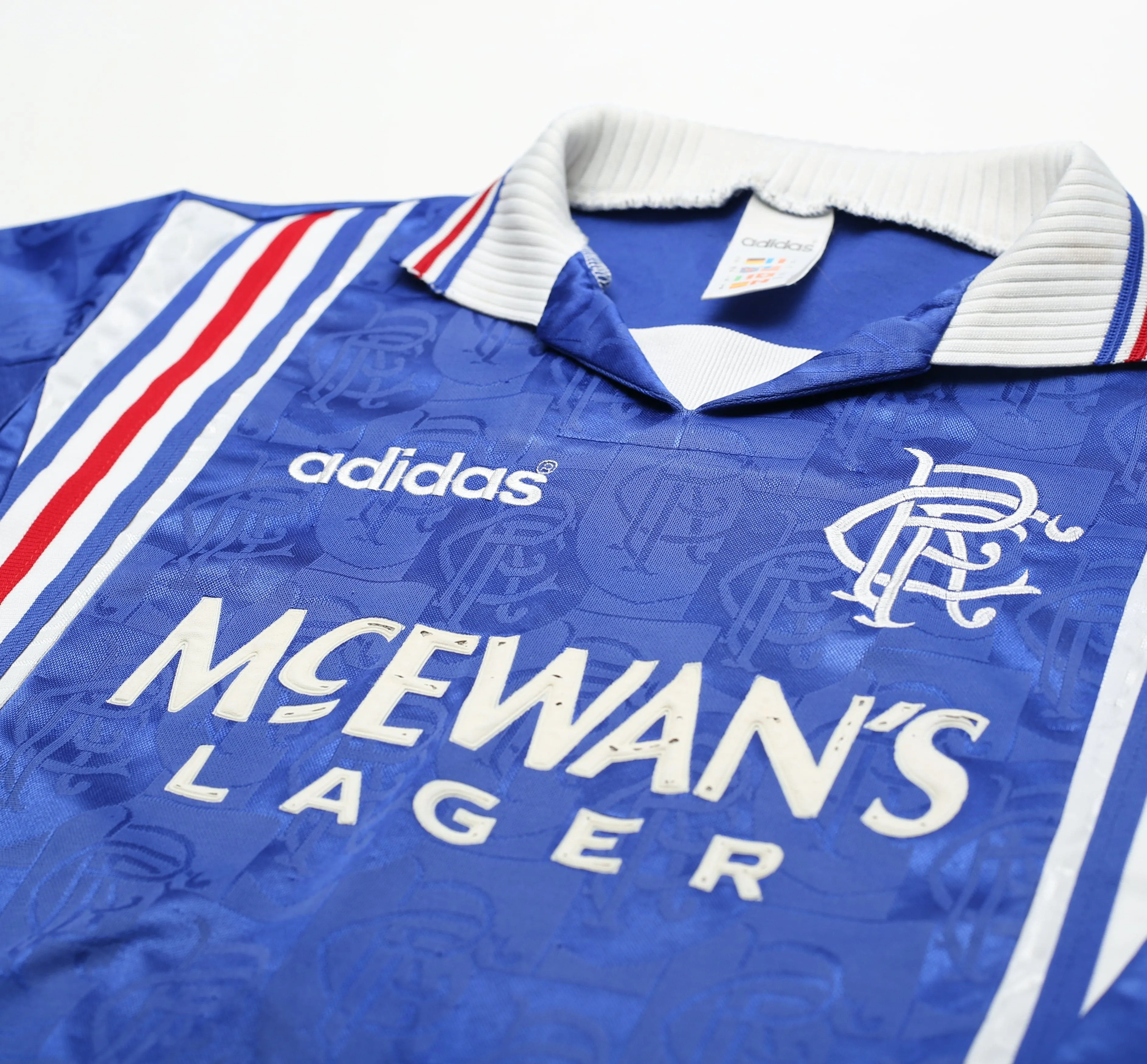 1996/97 RANGERS Vintage adidas Home Football Shirt Jersey (M)