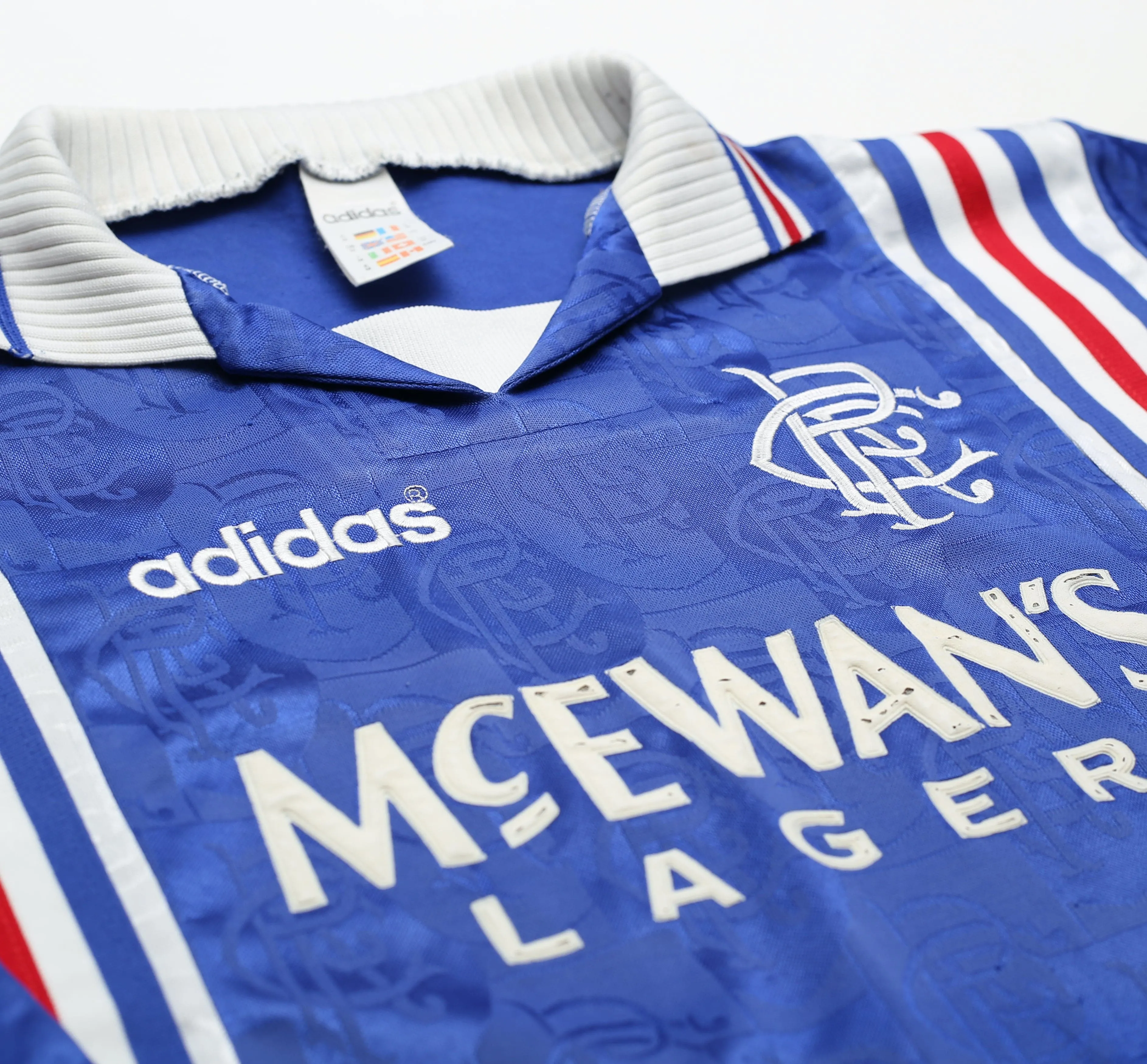 1996/97 RANGERS Vintage adidas Home Football Shirt Jersey (M)