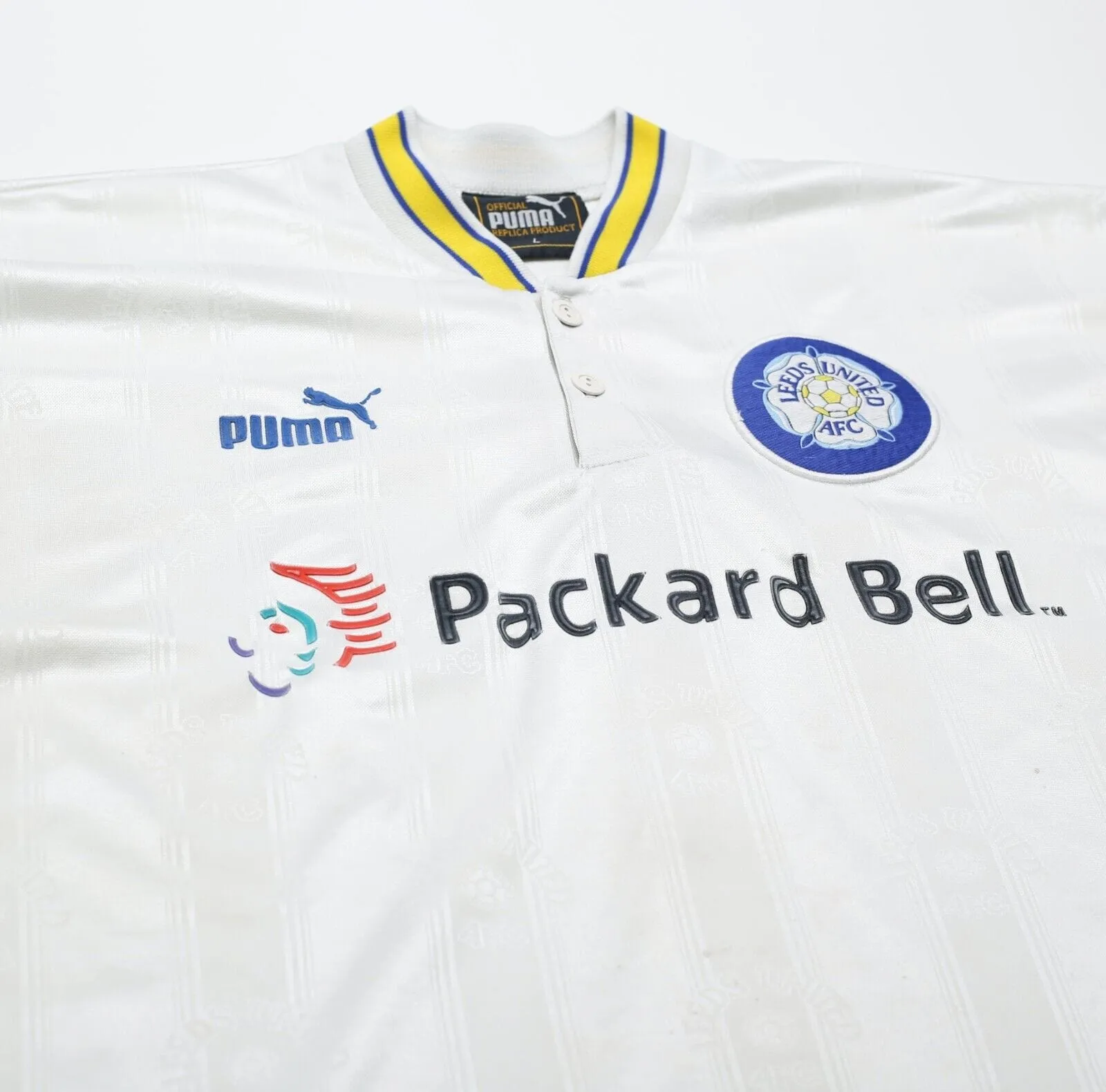 1996/98 LEEDS UNITED Vintage PUMA Home Football Shirt Jersey (L)