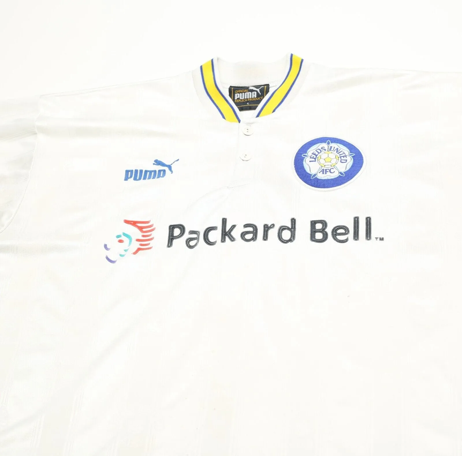 1996/98 LEEDS UNITED Vintage PUMA Home Football Shirt Jersey (L)