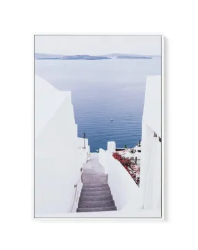 Aegean Views | Santorini | Framed Canvas Art Print