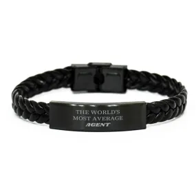 Agent Braided Leather Bracelet - The Worlds Most Average Gift for Birthday, Christmas, Graduation, and More - Unique Confidence and Style for Veterans