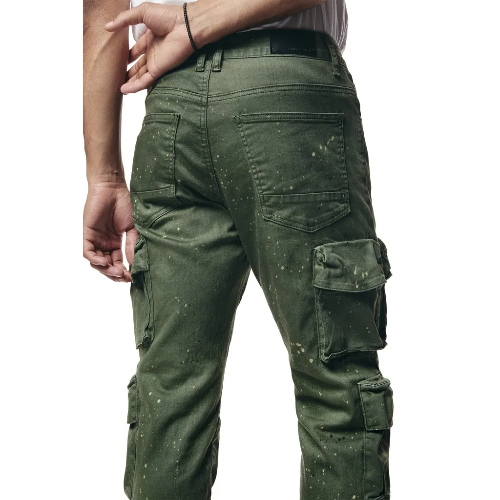 Airbrushed & Heavy Splattered Twill Pants - Vintage Army