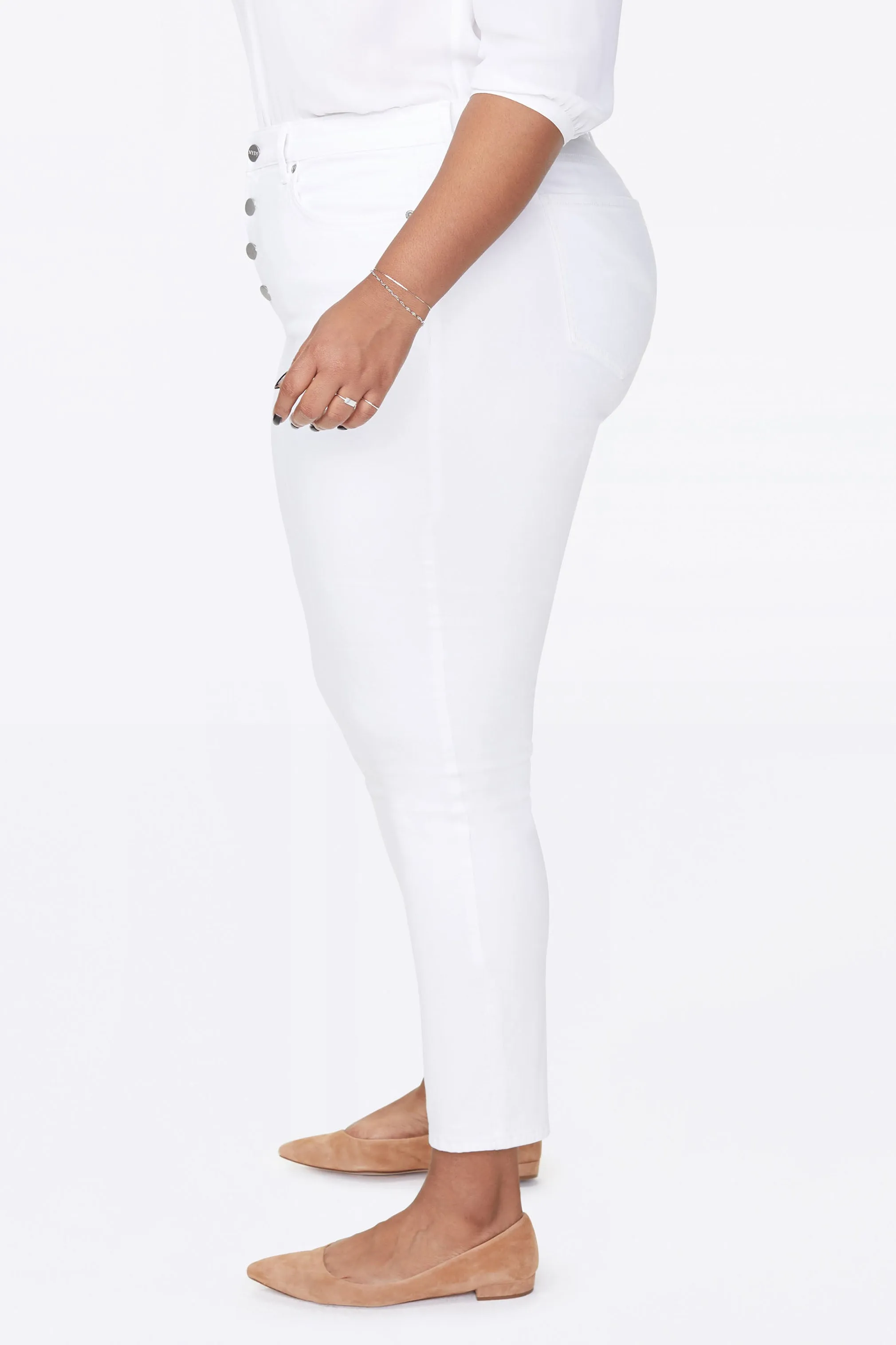 Ami Skinny Ankle Jeans In Plus Size - Optic White