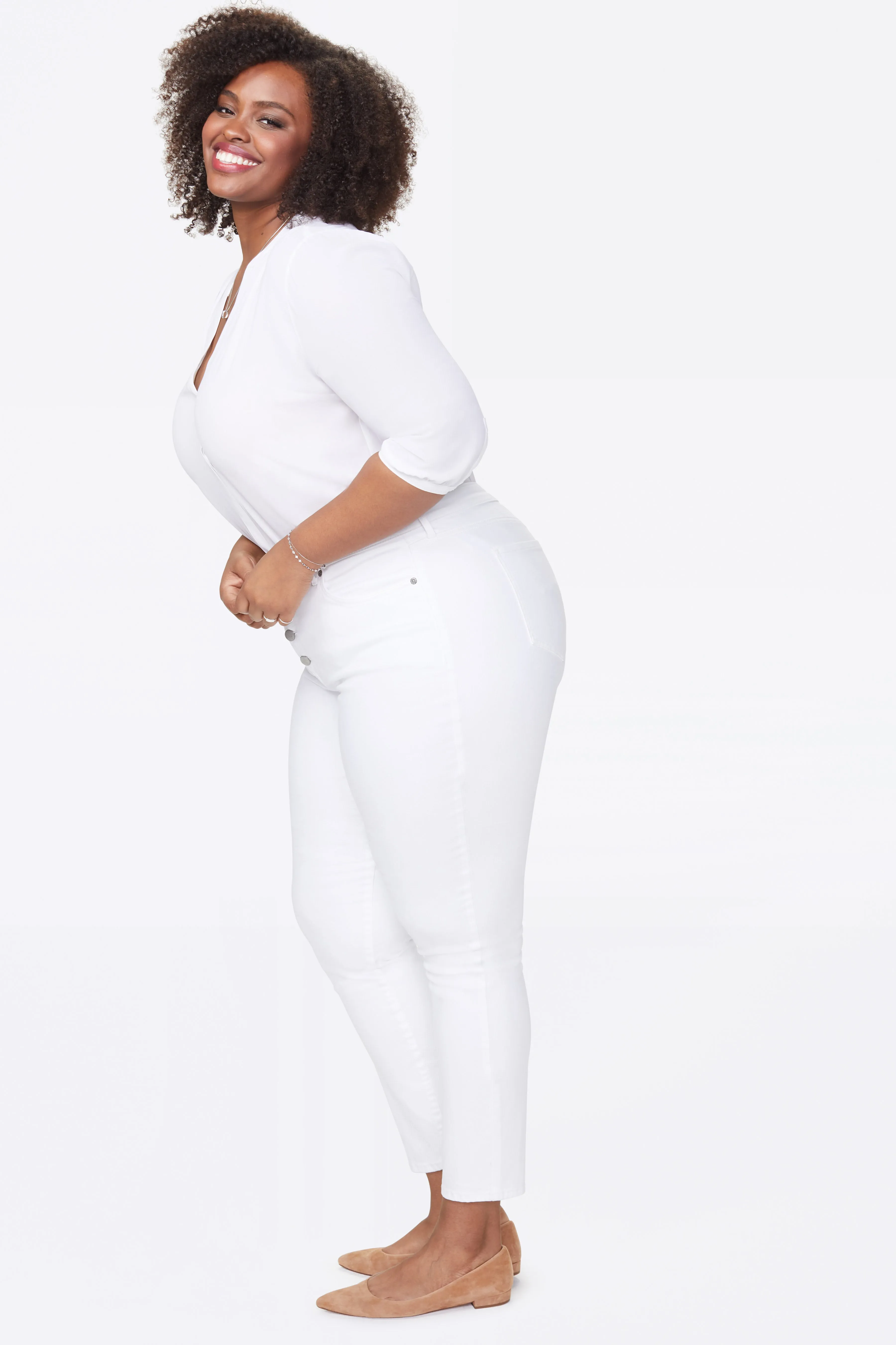 Ami Skinny Ankle Jeans In Plus Size - Optic White