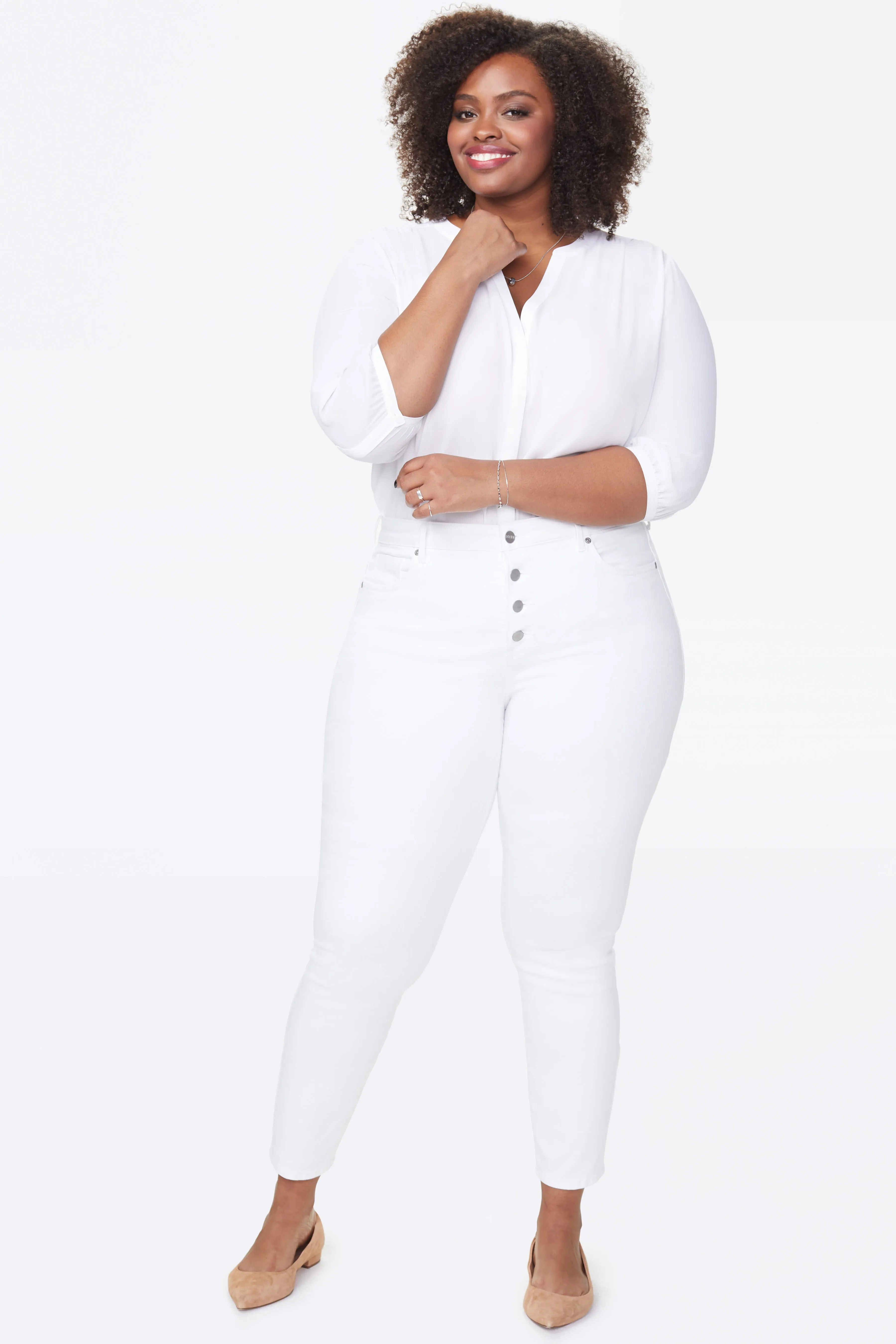 Ami Skinny Ankle Jeans In Plus Size - Optic White