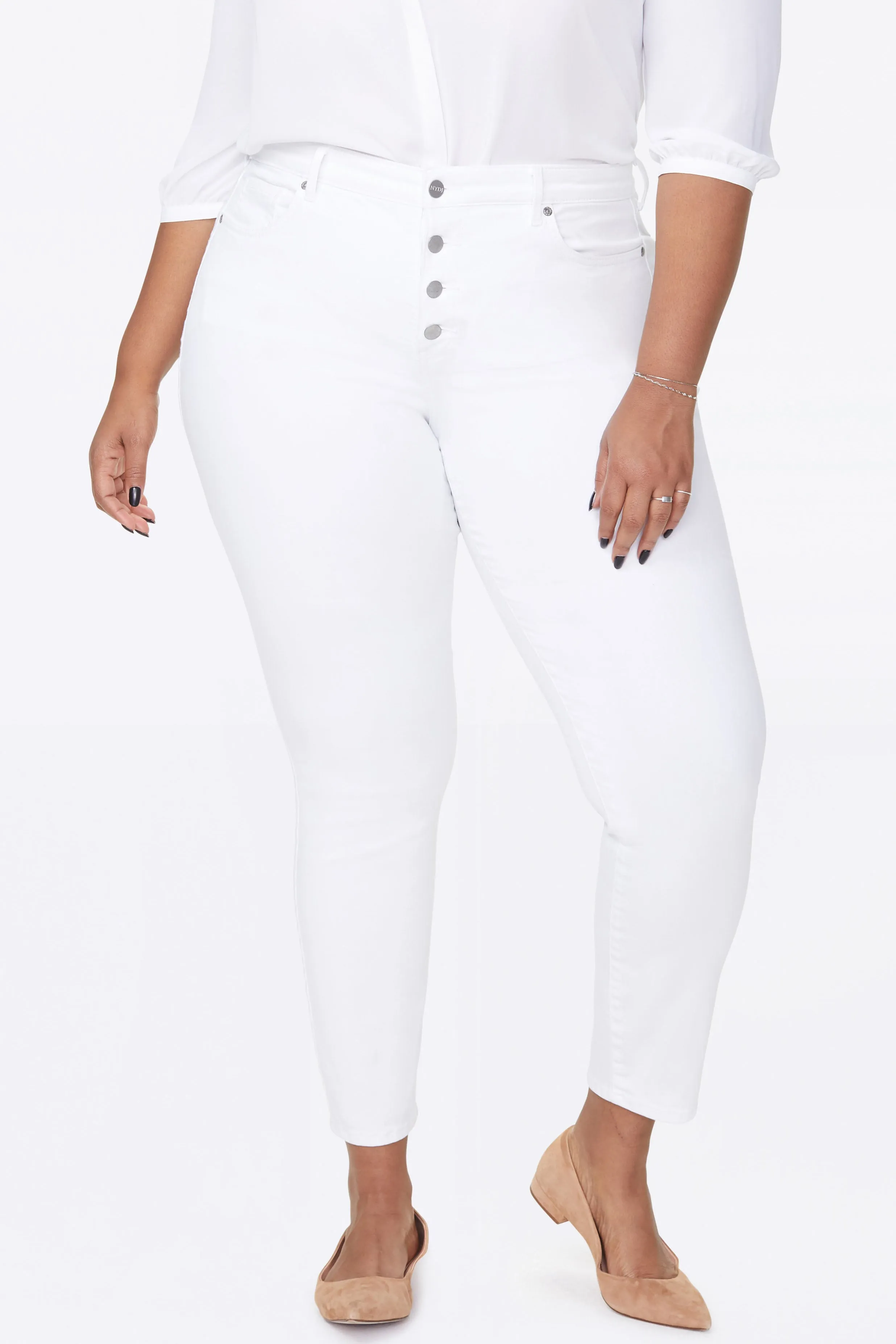 Ami Skinny Ankle Jeans In Plus Size - Optic White