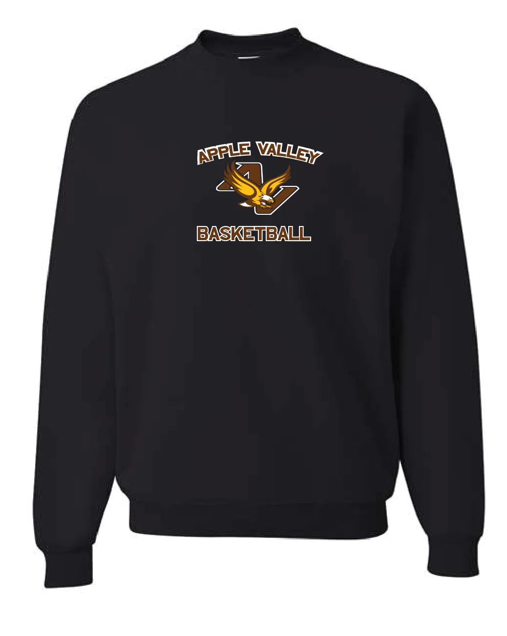 Apple Valley Basketball - Youth & Adult Crew Sweatshirt - Black