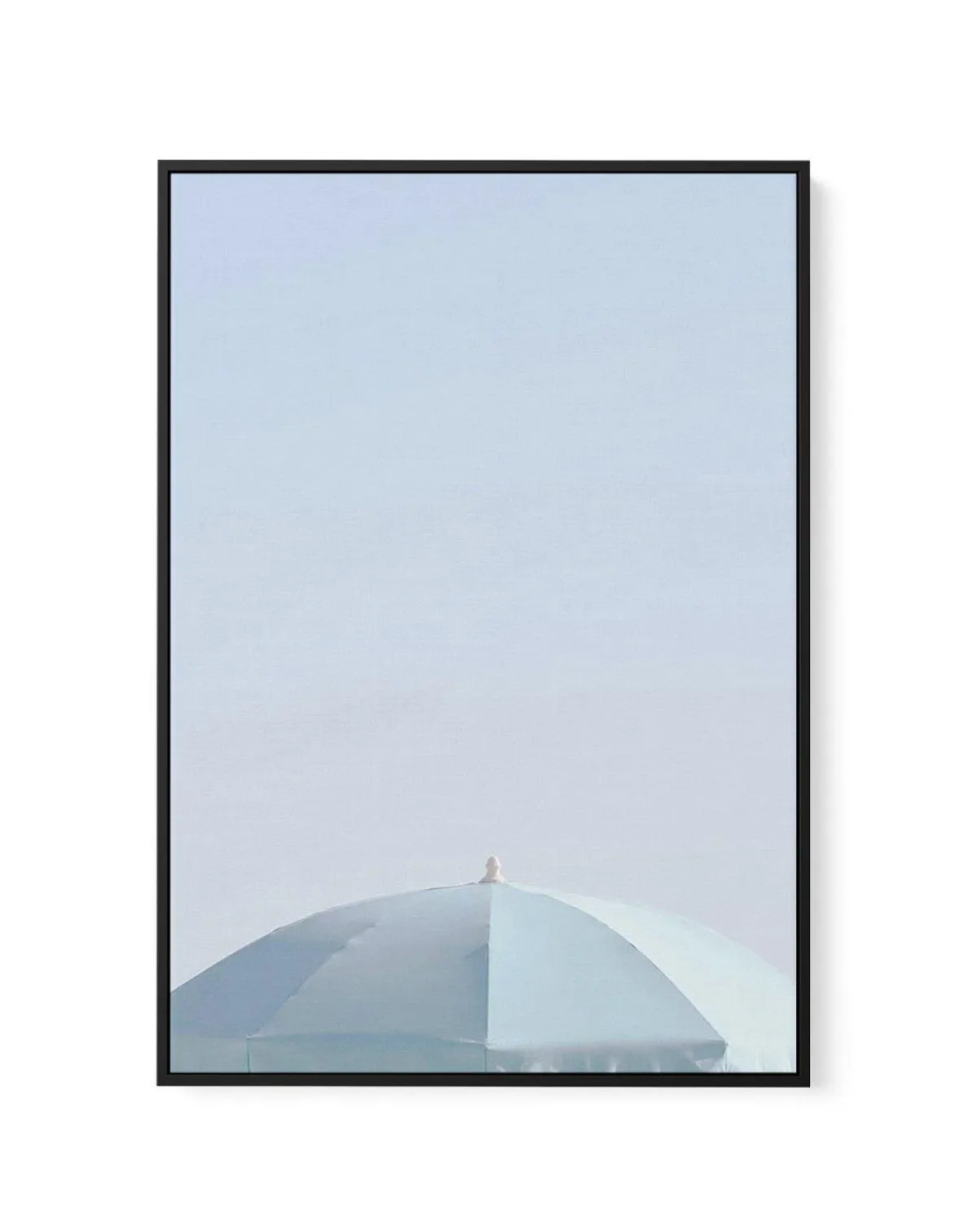 Aqua Parasol | Framed Canvas Art Print