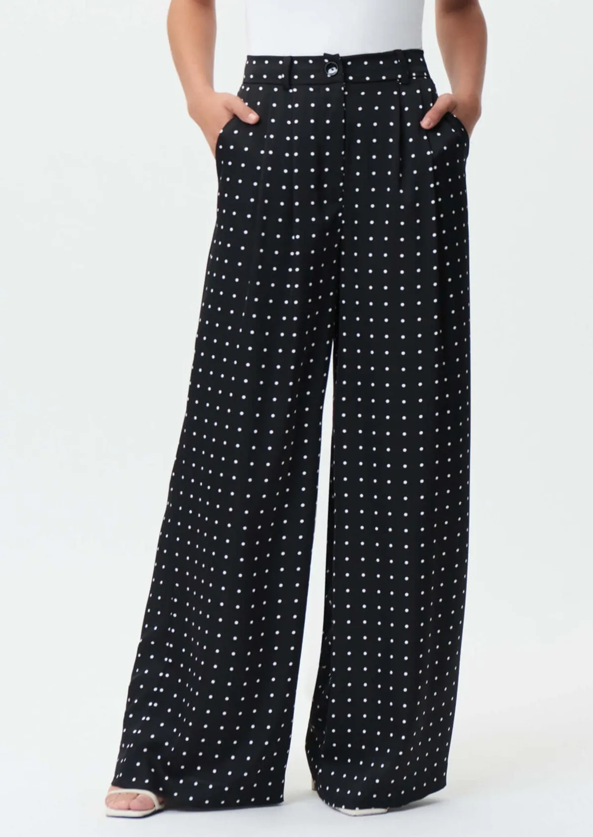 Arizona Muse Satin Wide Leg Pant - Black 232084