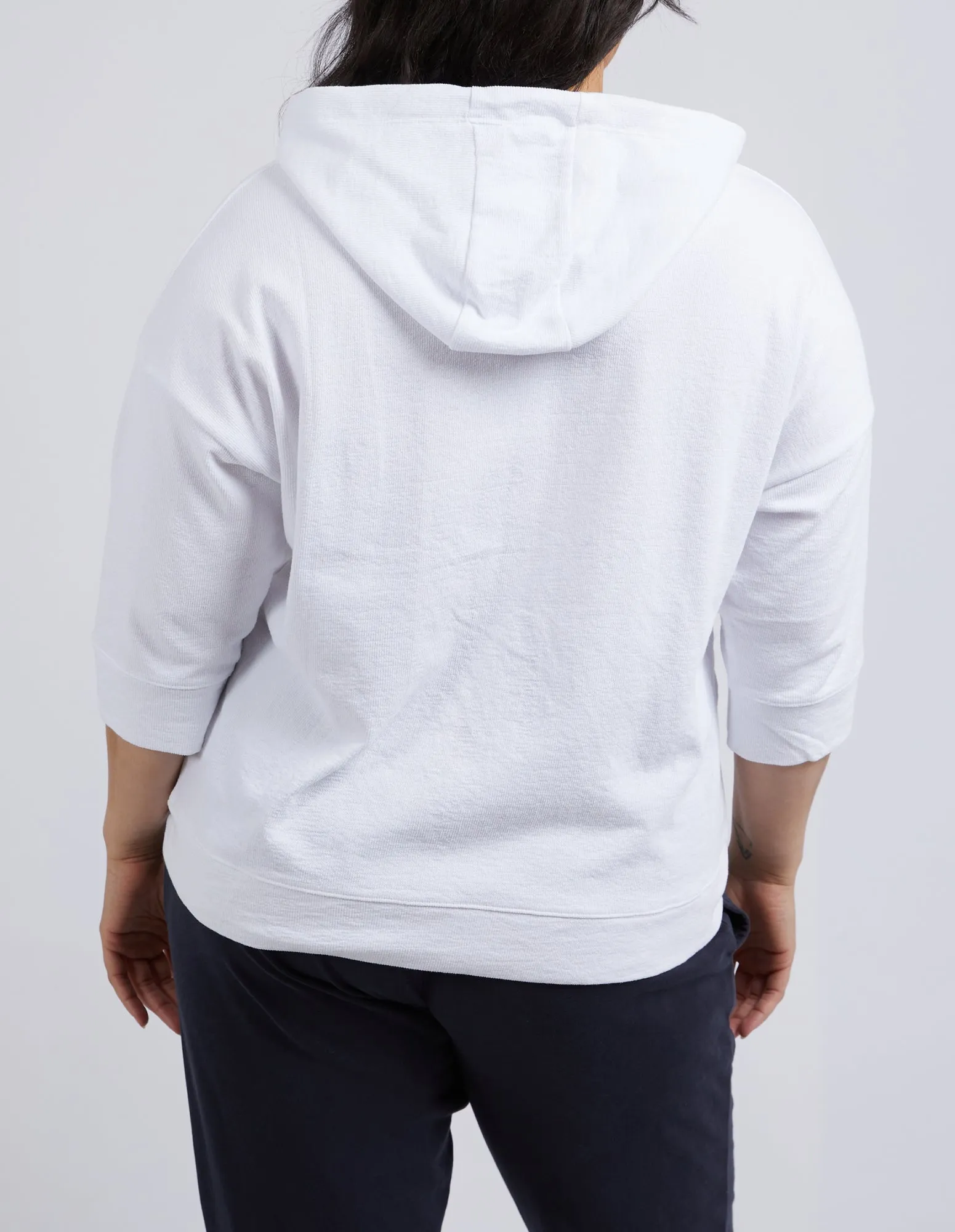 Beachy Zip Hoodie White