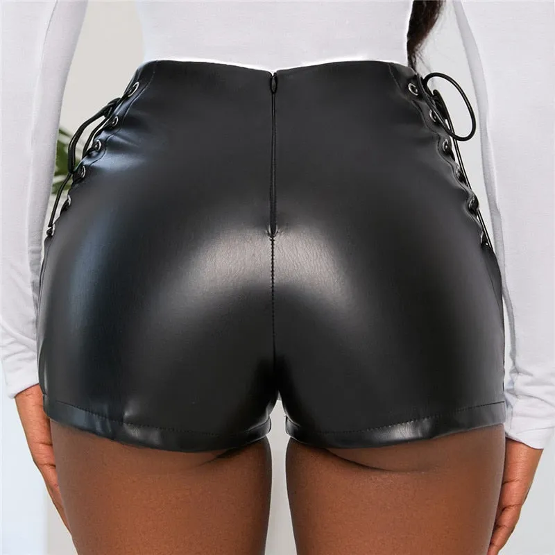 BerriesJam - 2024 Y2K Casual Faux Leather Club High Waist Shorts