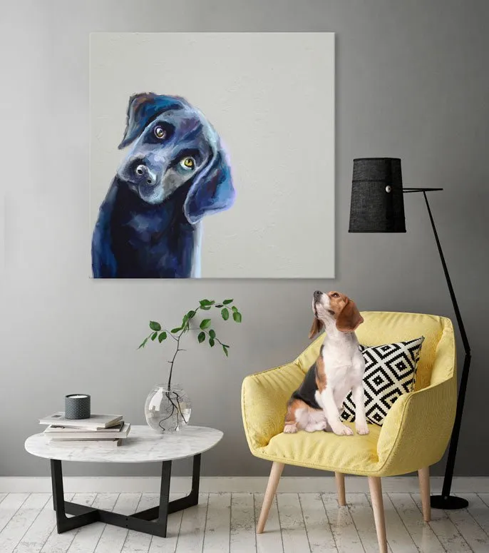 Best Friend - Curious Black Lab Canvas Wall Art