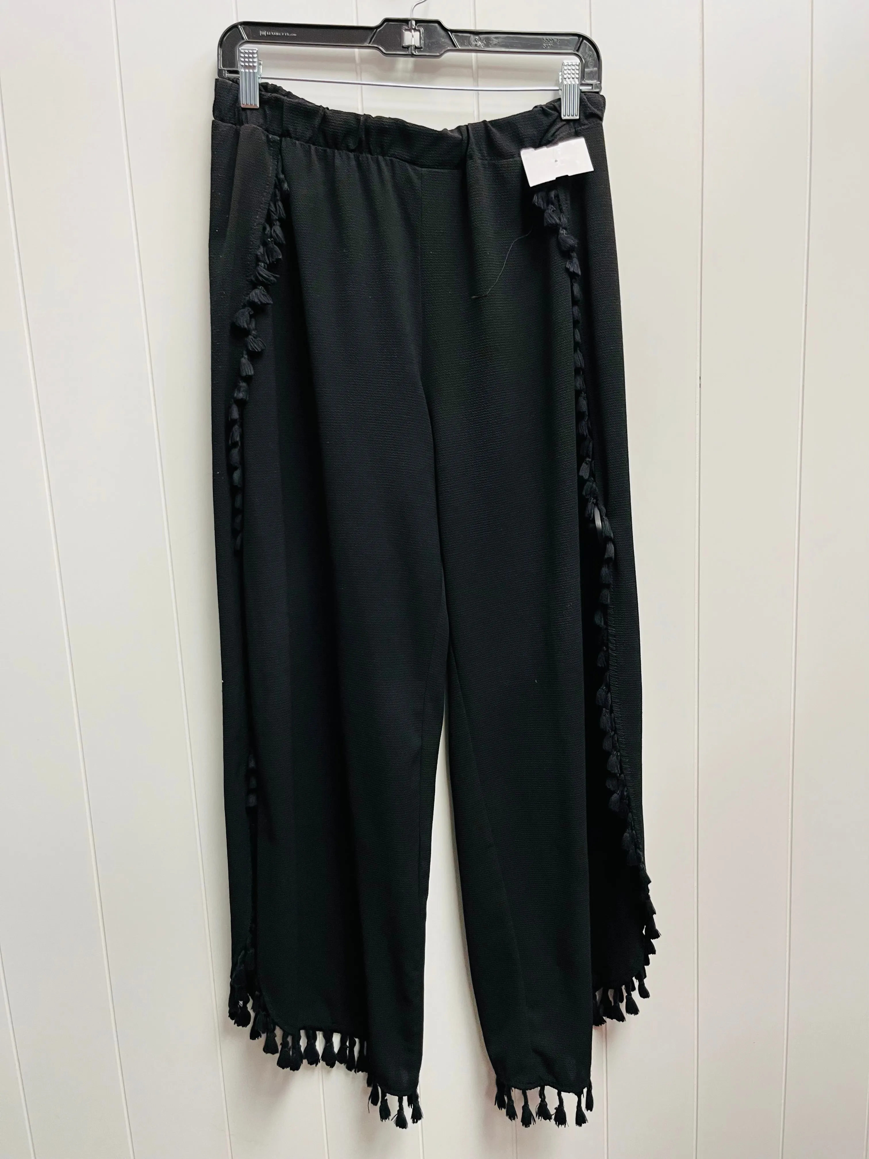 Black Pants Wide Leg Green Envelope, Size L