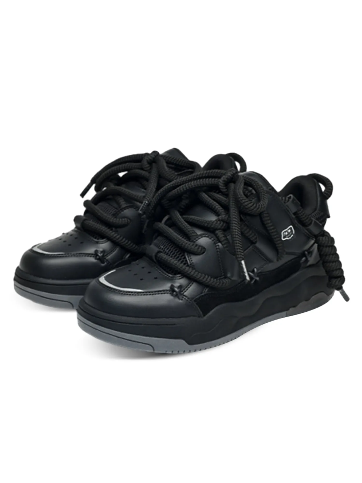 Mens Premium Black Warrior High-Top Hip-Hop Sneakers