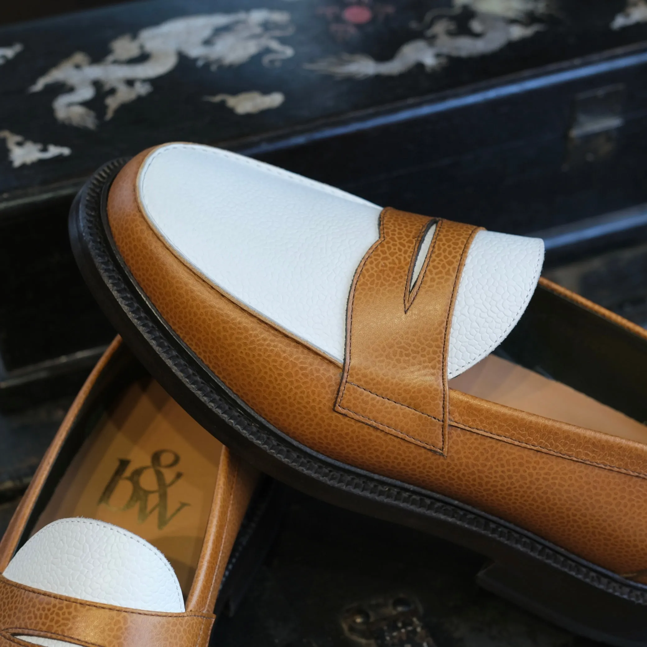 Blackstock & Weber Ellis Penny Loafer (Acorn/White)