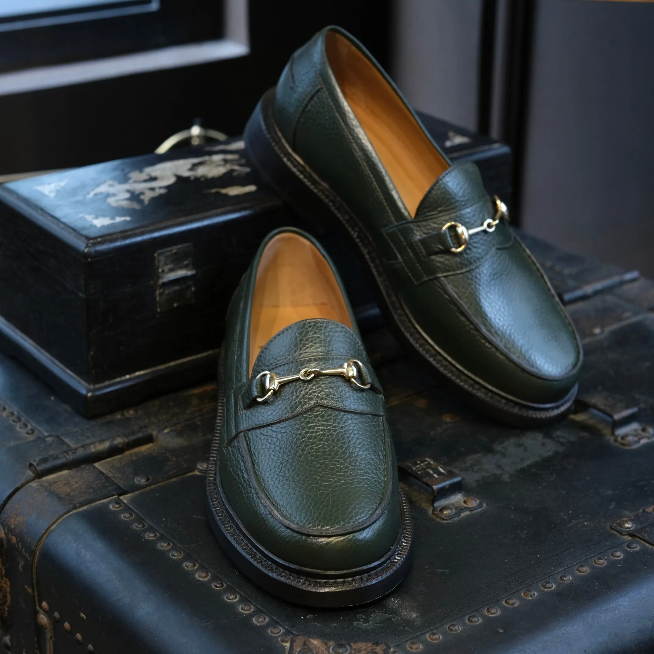 Blackstock & Weber Mason Horsebit Loafer (Green Grain)