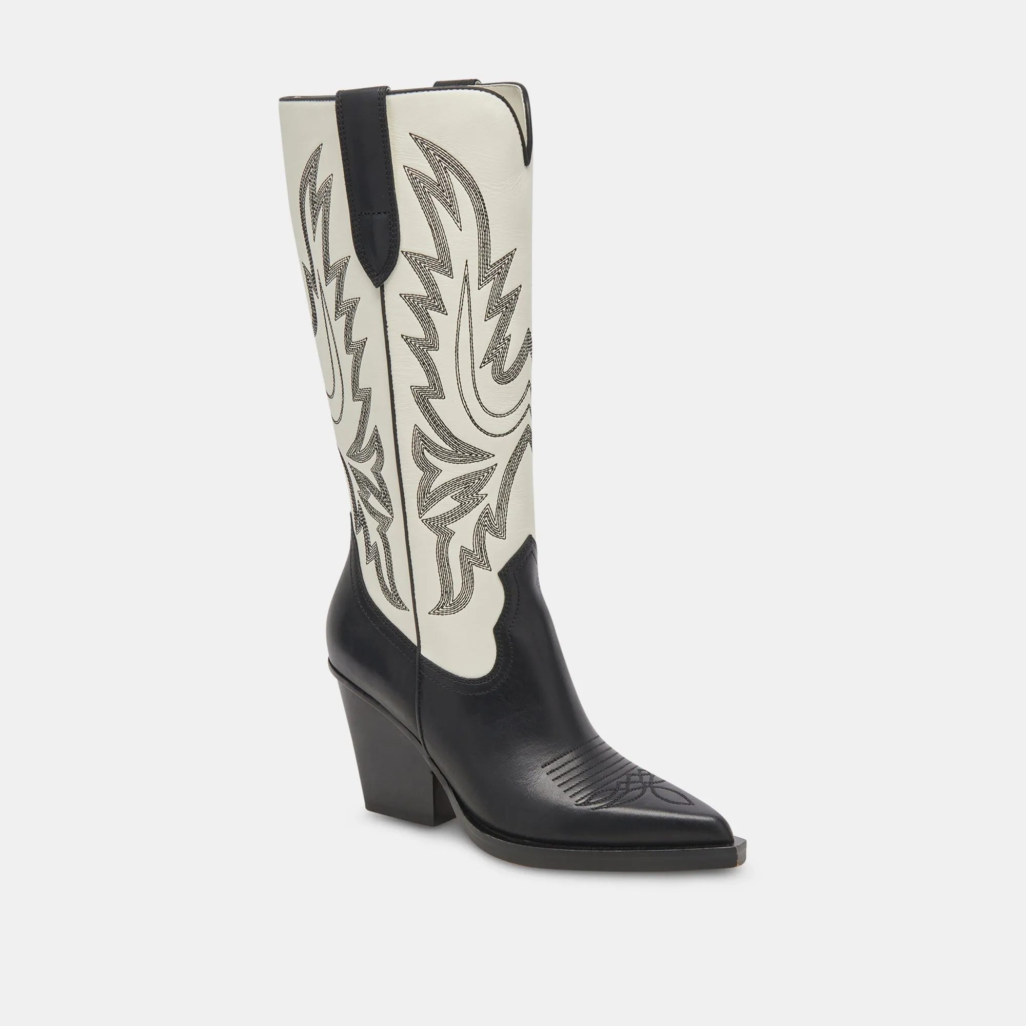 BLANCH BOOTS BLACK WHITE LEATHER