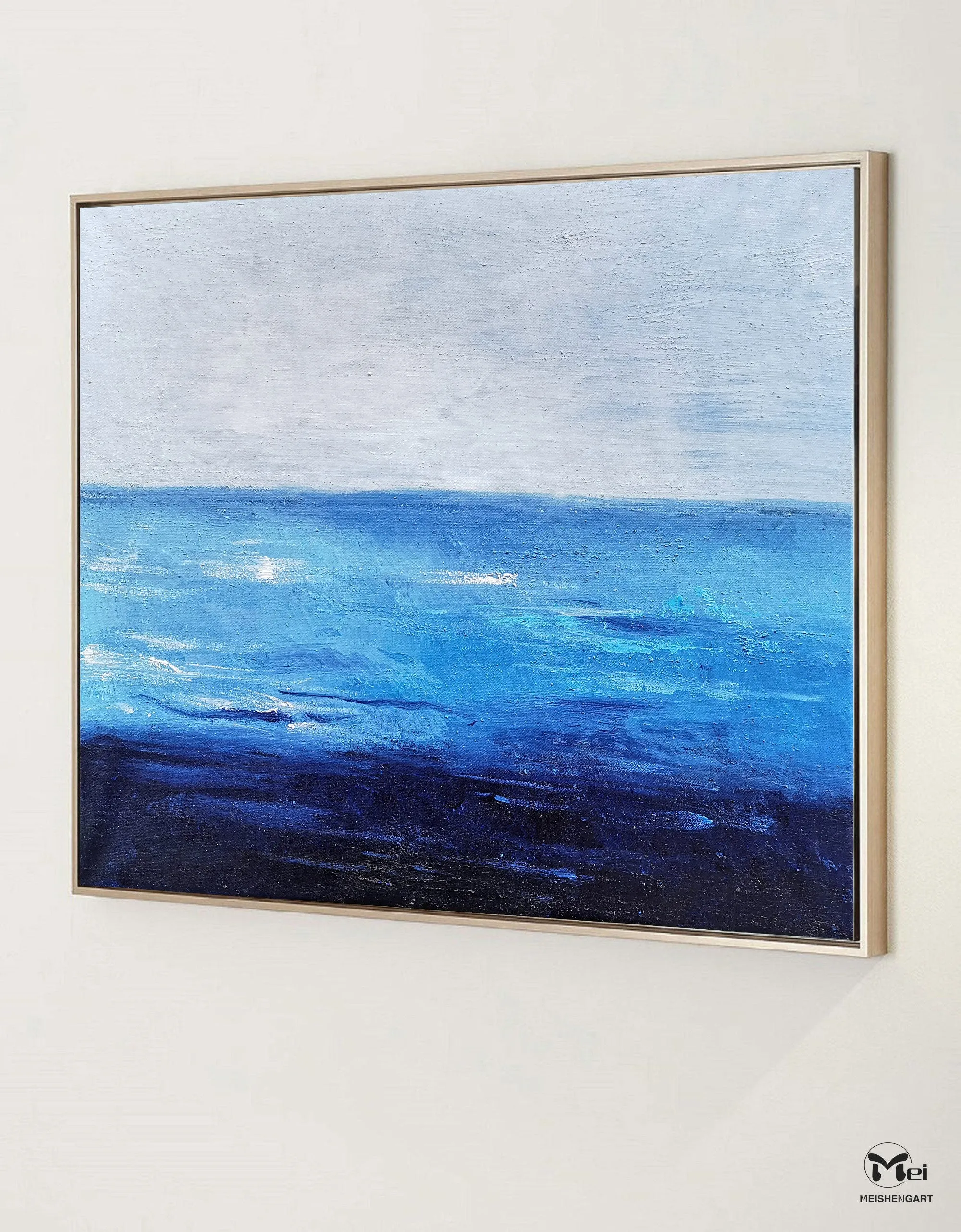 Blue Ocean Canvas Painting Bright Wall Painting Ap124