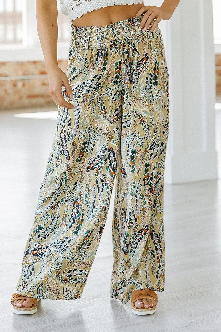 Briana Smocked Waist Wide Leg Pants