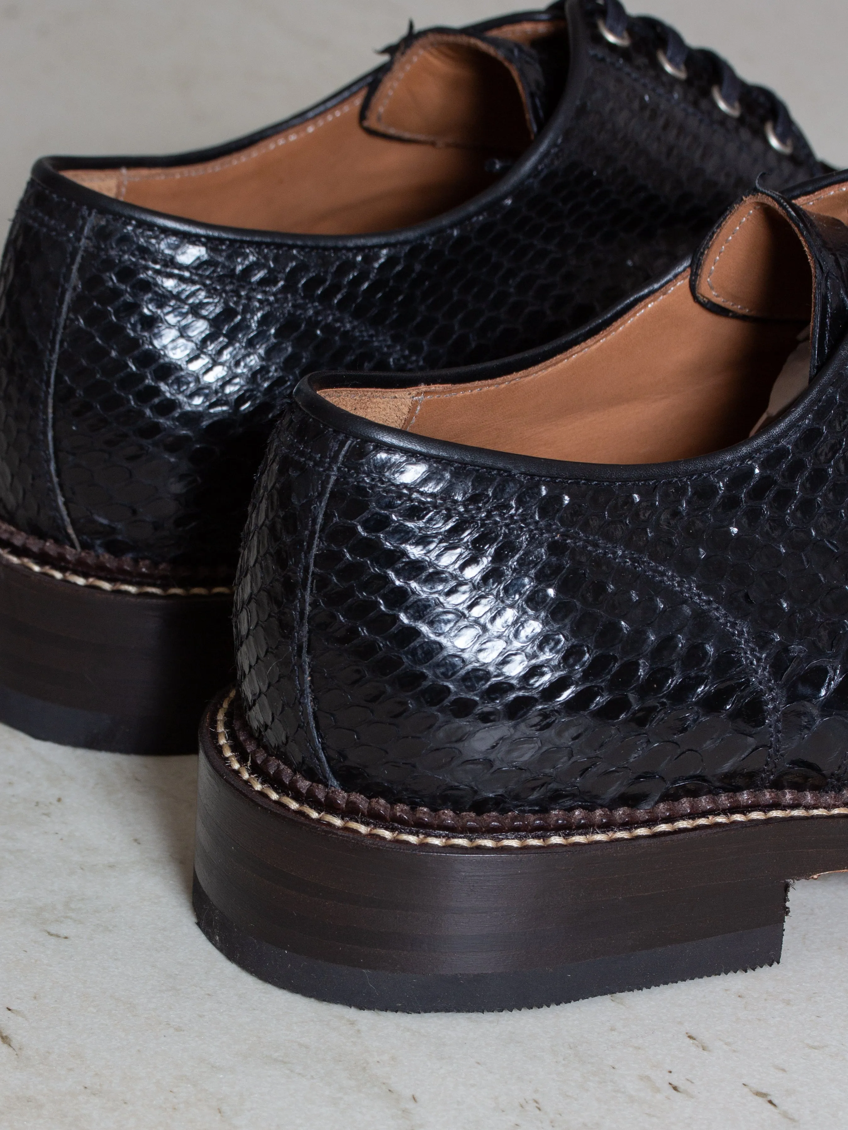 Bright Shoemakers, Western Derby, Black Python (limited edt)