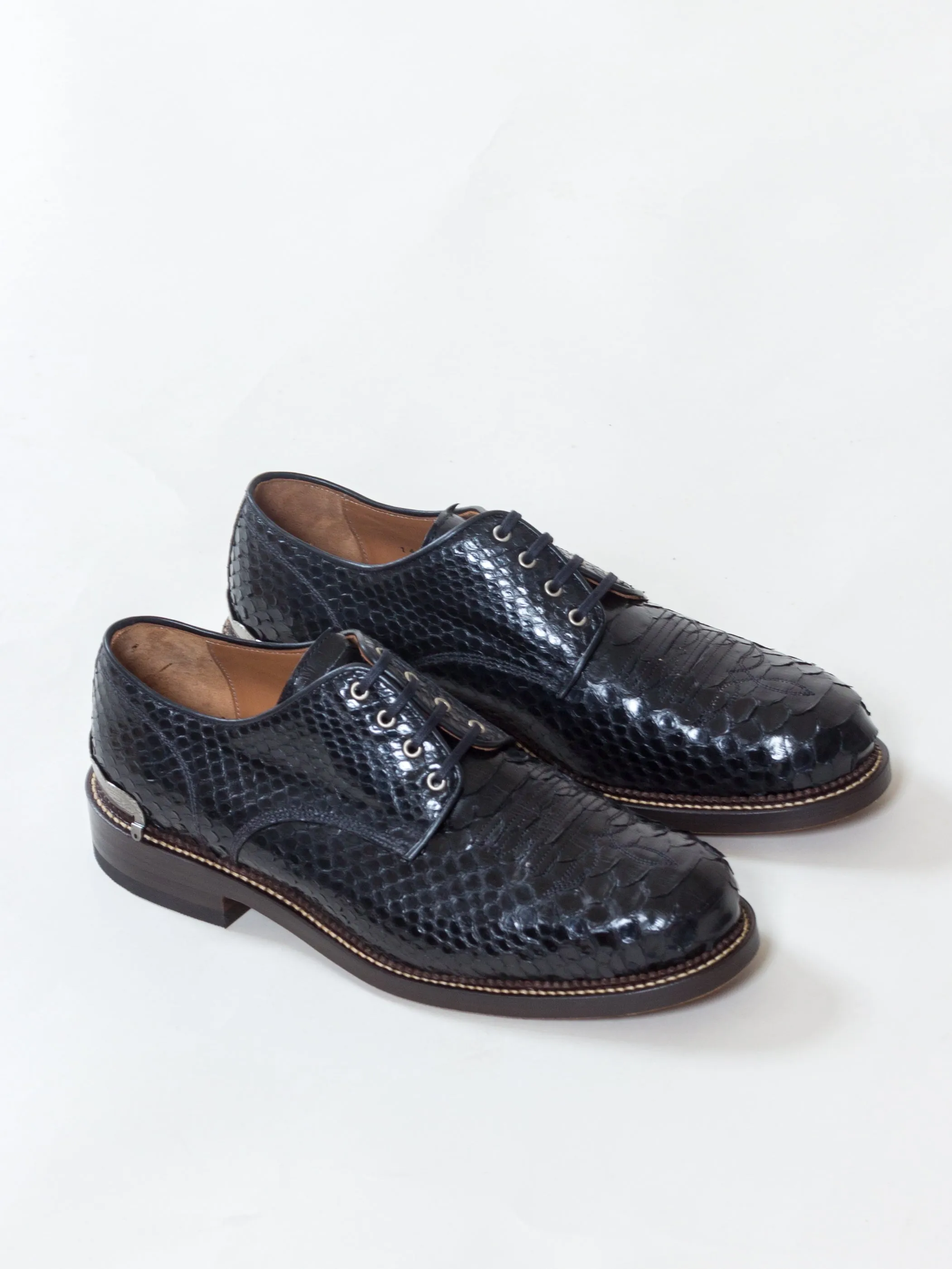 Bright Shoemakers, Western Derby, Black Python (limited edt)