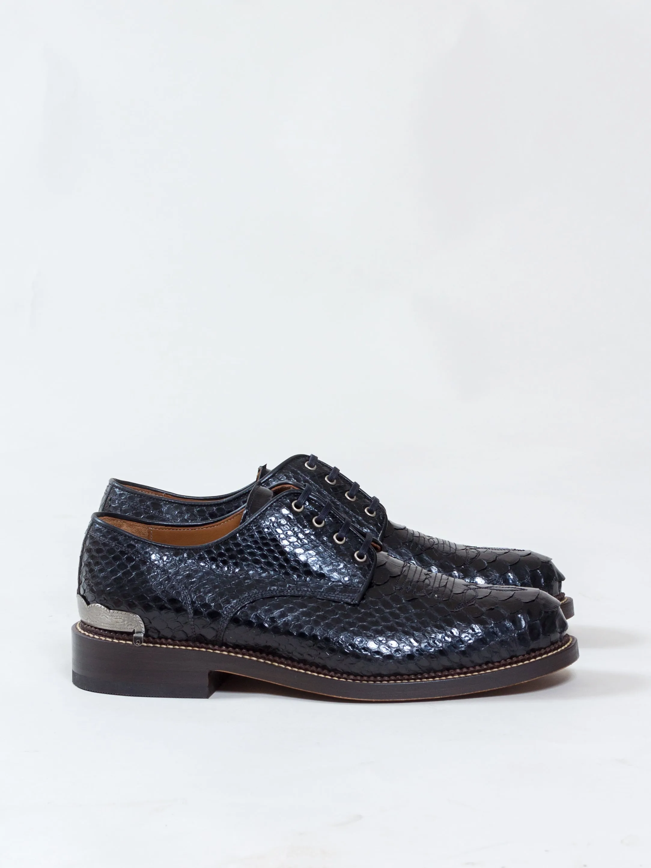 Bright Shoemakers, Western Derby, Black Python (limited edt)