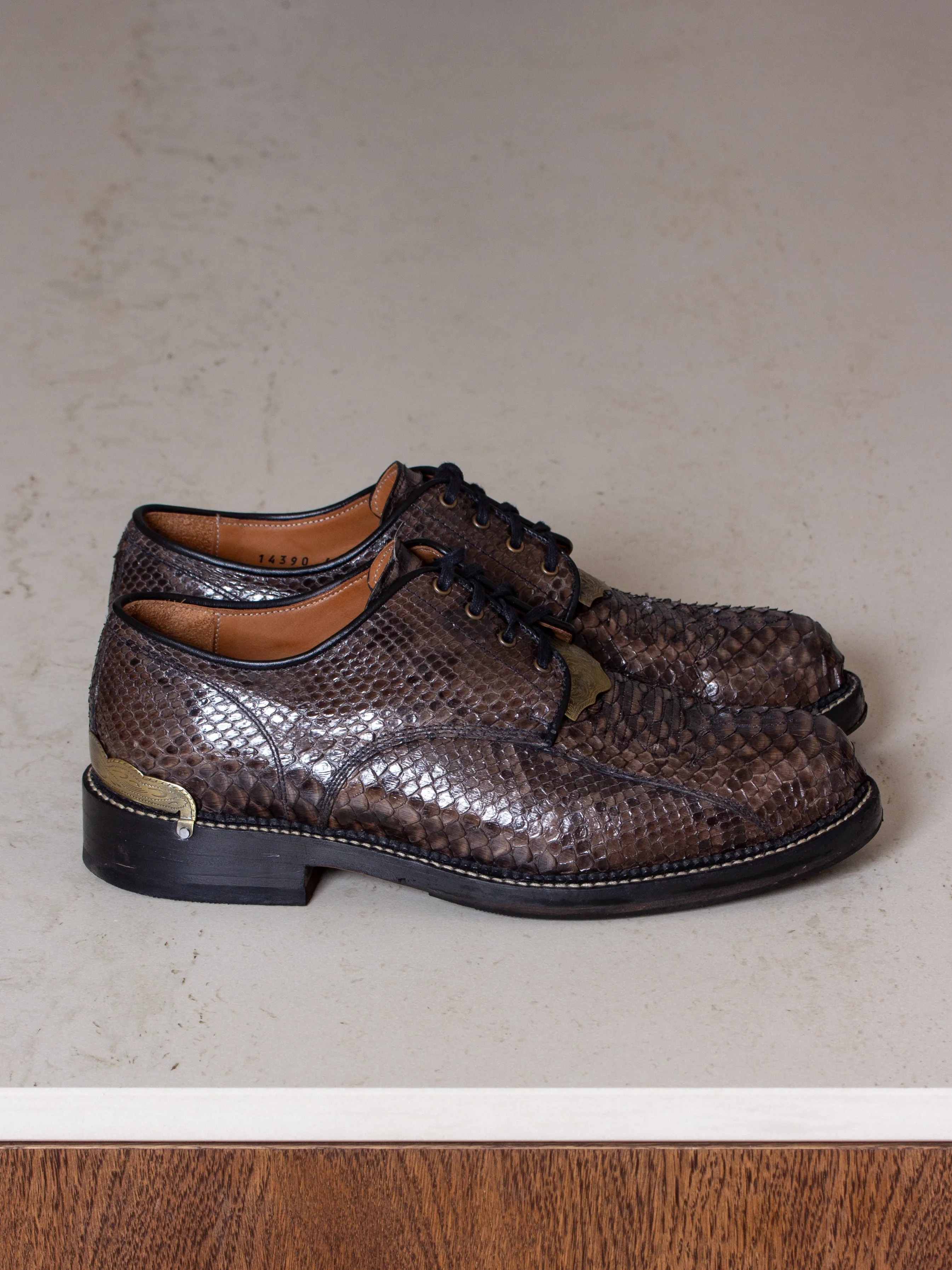 Bright Shoemakers, Western Derby, Grey Python (limited edt)