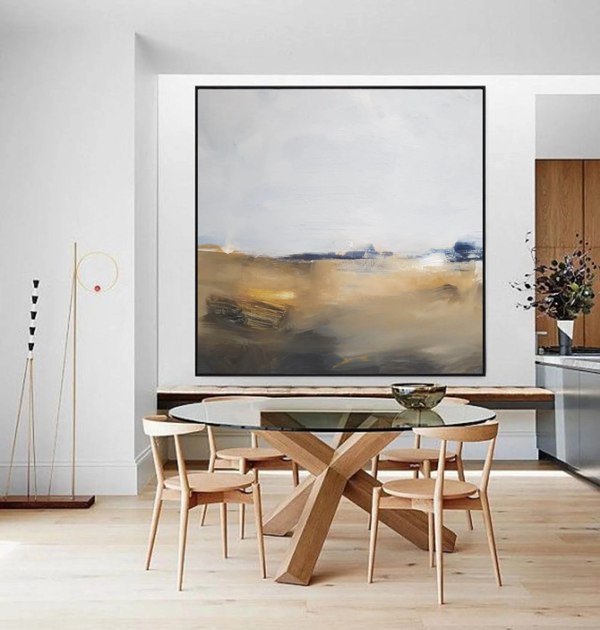 Brown White Landscape Painting living Room Wall Art Yp060