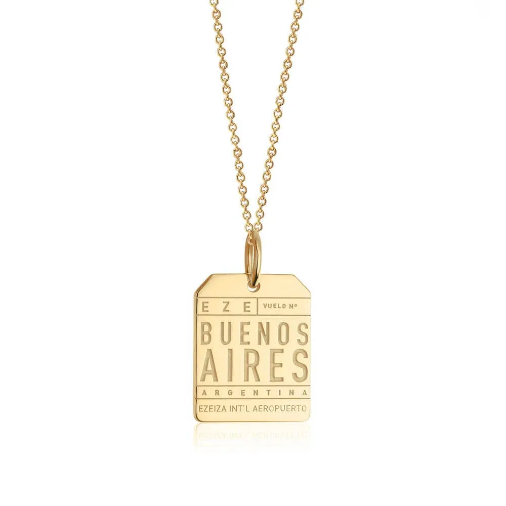 Buenos Aires Argentina EZE Luggage Tag Charm Gold