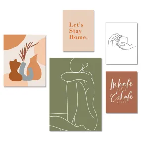 Caja Set of 5 Canvas Wall Art