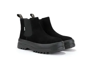 Combat Black Suede Chelsea Boots