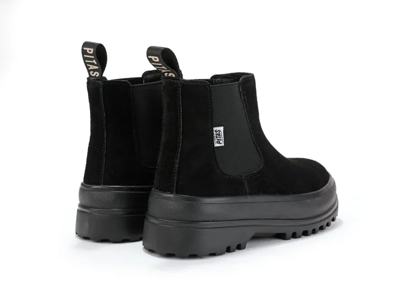 Combat Black Suede Chelsea Boots