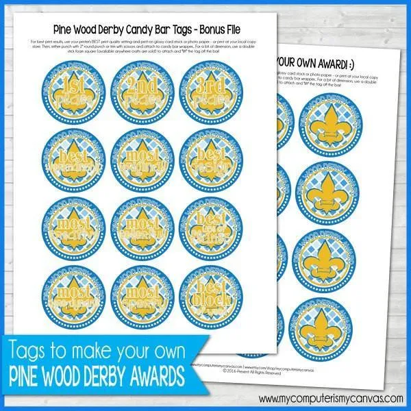 Cub Scout Candy Bar Wrapper & Tags PRINTABLE