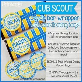 Cub Scout Candy Bar Wrapper & Tags PRINTABLE