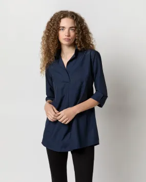 Designer Tunic in Navy Poplin