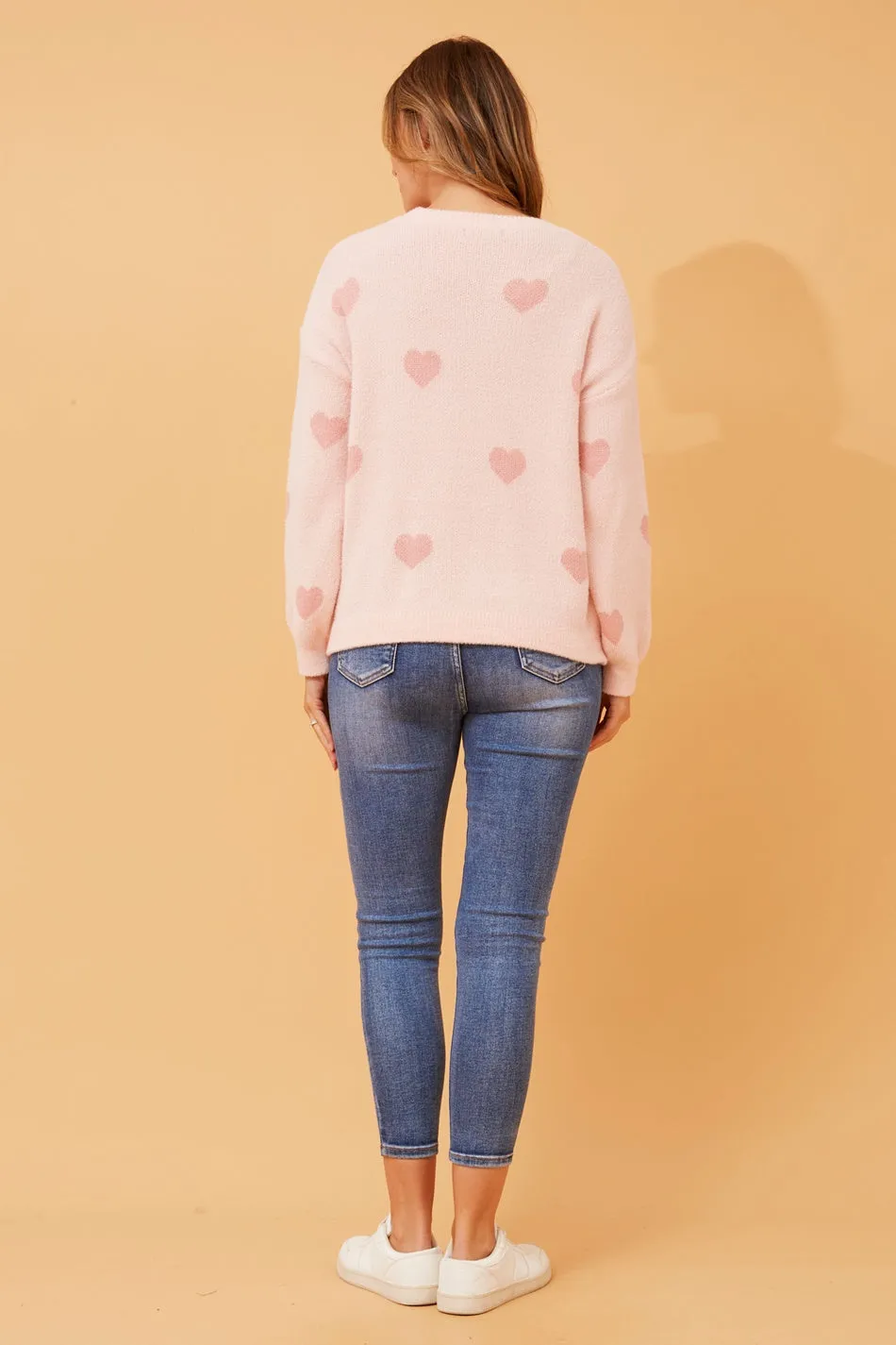 DUNYA HEART PATTERN KNIT JUMPER